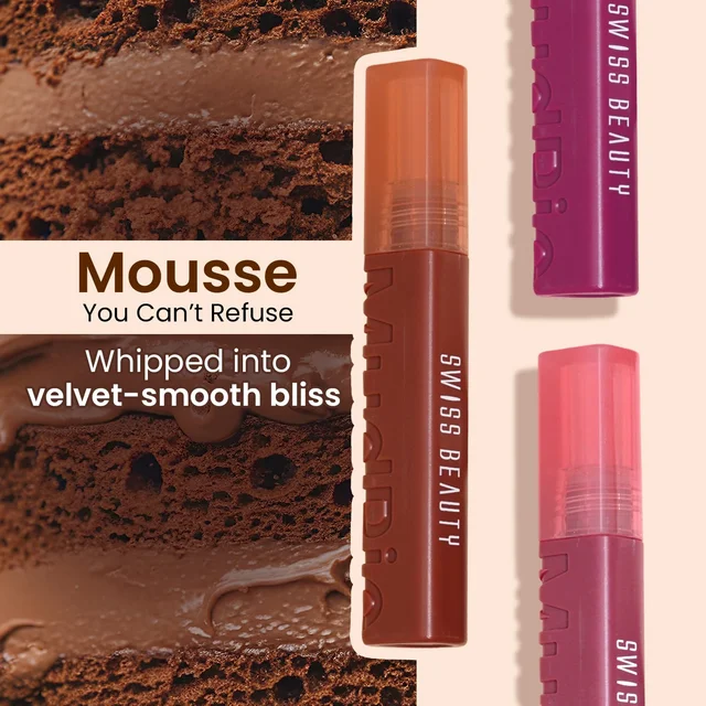 Swiss Beauty Mudpie Lipstick 3g Shade 15 She's Fearless | Soft Matte Mousse Finish | Highly Pigmented Non-Transfer Long-Lasting Lip Color with Hyaluronic Acid & Castor Oil