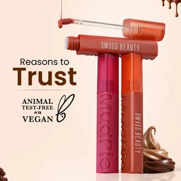 Swiss Beauty Mudpie Lipstick 3g Shade 15 She's Fearless | Soft Matte Mousse Finish | Highly Pigmented Non-Transfer Long-Lasting Lip Color with Hyaluronic Acid & Castor Oil