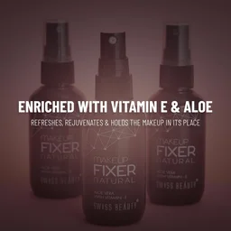 Swiss Beauty Natural Makeup Fixer Spray, 70ML with Vitamin E & Aloe Vera | Waterproof | Long-Lasting & Smudge-Proof | Lightweight, Non-Sticky & Matte Finish Setting Spray