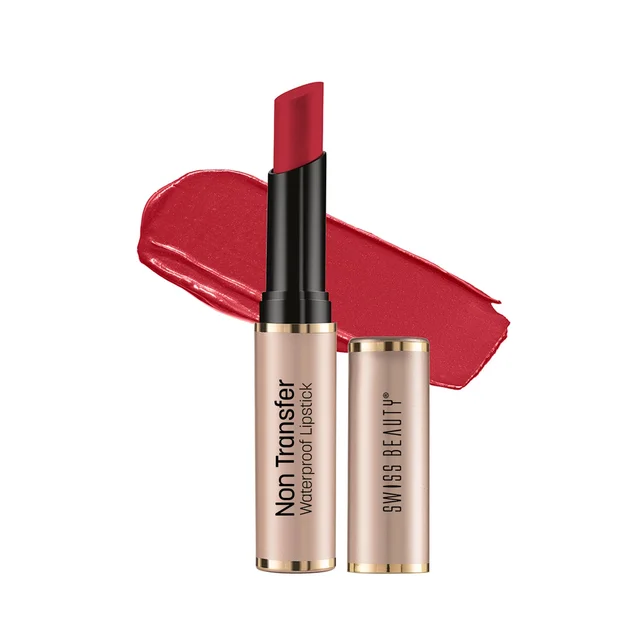 Swiss Beauty Non Transfer Waterproof Lipstick 3g | Smoking Red 409 | Easy To Use