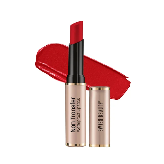 Swiss Beauty Non Transfer Waterproof Lipstick 3g | Hot Red 406 | Easy To Use