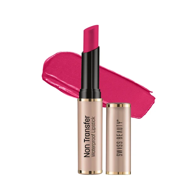 Swiss Beauty Non Transfer Waterproof Lipstick 3g |  Loud Pink 402 | Easy To Use