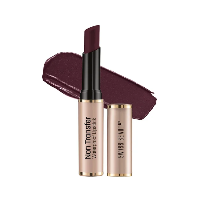 Swiss Beauty Non Transfer Waterproof Lipstick 3g | Mulberry 424 | Easy To Use