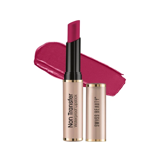 Swiss Beauty Non Transfer Waterproof Lipstick 3g | Vivid Magenta 404 | Easy To Use