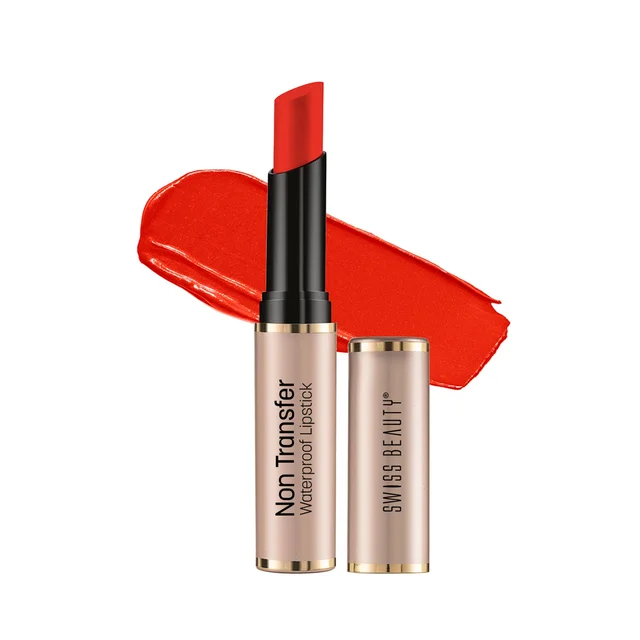 Swiss Beauty Non Transfer Waterproof Lipstick 3g | Orange Red 405| Easy To Use