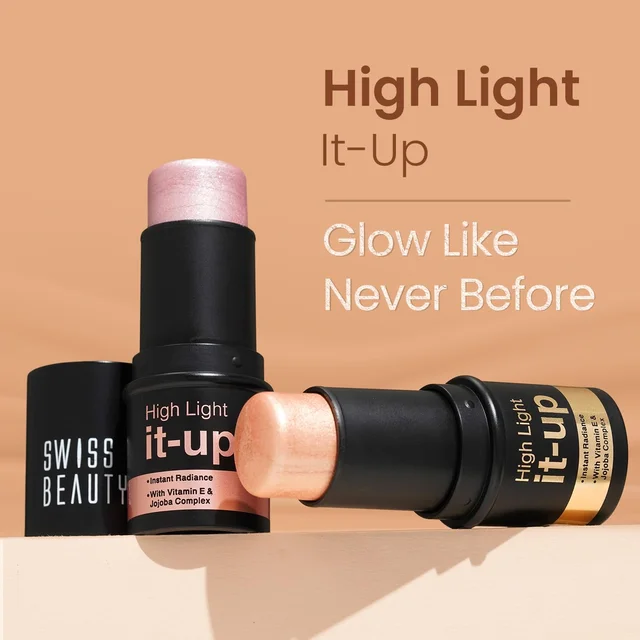 Swiss Beauty Pearl Glow High Light It-Up Highlighter | Lightweight, Blendable & Long-Lasting | Radiant Glow for Face & Body | Water-Resistant & Suitable for All Skin Tones