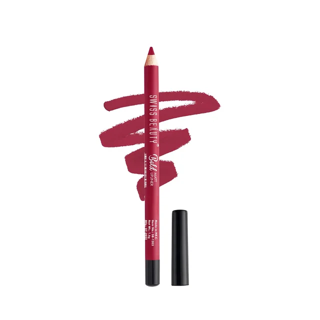 Swiss Beauty Perfact Maroon Shade Bold Matt Lip Liner | Fuller lip effect | Long-lasting & Creamy Formula | Lightweight | Easy to blend & Matte Finish