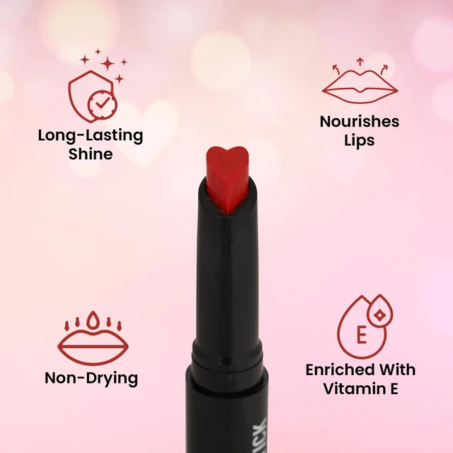 Swiss Beauty My Shine Creamy Lipstick Stricker Red Shade 12 | Enriched with Vitamin E| Intense Shine & Long-Lasting | Hydrating, Smooth & Glossy Finish