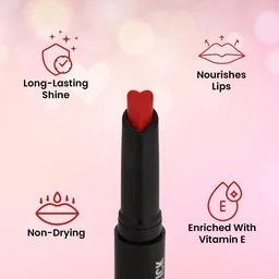 Swiss Beauty My Shine Creamy Lipstick Stricker Red Shade 12 | Enriched with Vitamin E| Intense Shine & Long-Lasting | Hydrating, Smooth & Glossy Finish