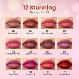 Swiss Beauty My Shine Creamy Lipstick Stricker Red Shade 12 | Enriched with Vitamin E| Intense Shine & Long-Lasting | Hydrating, Smooth & Glossy Finish
