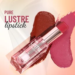 Swiss Beauty Pure Lustre Lipstick 3.8gm 08 Bleached Pink Shade | High Shine Glossy Finish | Smooth Glide Creamy Texture | Olive Oil & Vitamin E | Hydrating Lightweight Lip Color
