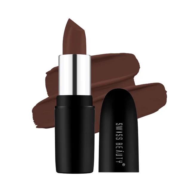 Swiss Beauty Pure Matte Lipsticks 3.8g | Coffee 227 | Creamy Matte - 1