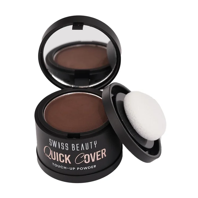 Swiss Beauty Quick Cover Touch-Up Powder Shade Mocha Brown| Covers Grey Roots & Bald Spots Instantly | Highly Pigmented | Matte Finish | Long-Lasting | For Men & Women