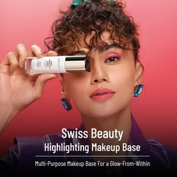 Swiss Beauty Real Makeup Base Highlighting Primer 03 Pink Tint | Natural Glow Finish | Glowing & Smooth Finish | Flawless, Long-Lasting Makeup Base | Hydrated Look | Modify pores | 32ml