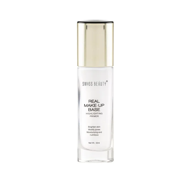 Swiss Beauty Real Makeup Base Highlighting Primer 03 Pink Tint | Natural Glow Finish | Glowing & Smooth Finish | Flawless, Long-Lasting Makeup Base | Hydrated Look | Modify pores | 32ml