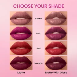 Swiss Beauty Barely Nude Duo Lipstick | Matte & High-Shine Gloss | Long-Lasting, Smudge-Proof | Lightweight & Comfortable | 2-in-1 Lipstick for Natural & Glam Looks