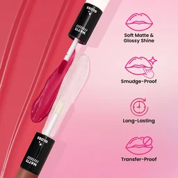 Swiss Beauty Barely Nude Duo Lipstick | Matte & High-Shine Gloss | Long-Lasting, Smudge-Proof | Lightweight & Comfortable | 2-in-1 Lipstick for Natural & Glam Looks