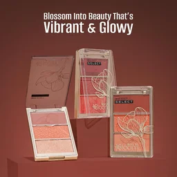 Swiss Beauty Select Born To Bloom Blush + Highlighter, Rose Gold Pink with Champagne Highlighter, 3-in-1 Cream & Powder Blush, Luminous Glow, Blendable & Buildable, Vitamin E