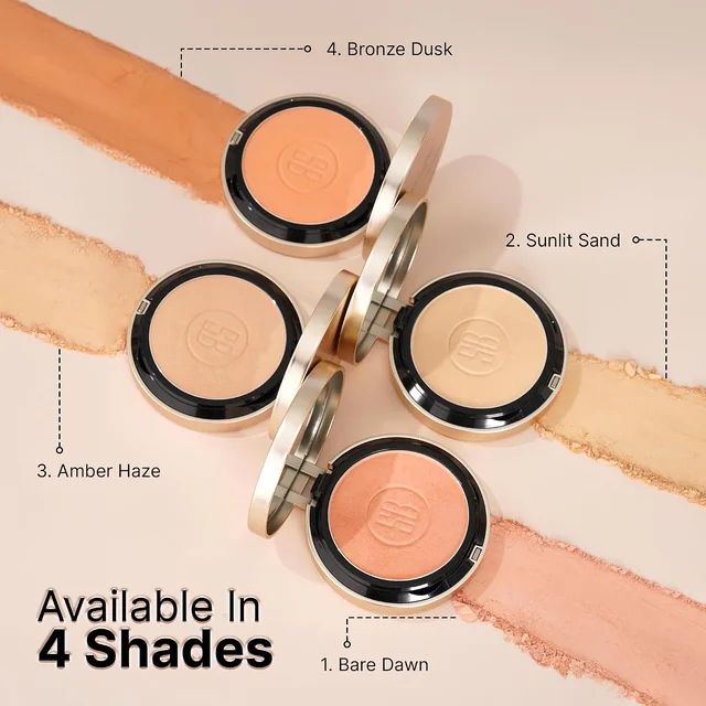 Swiss Beauty Select Born To Last Compact Powder 01 Bare Dawn | 3-in-1 Skin Perfection | Oil Control | Pore Blurring | Matte Finish | Squalane & Vitamin E