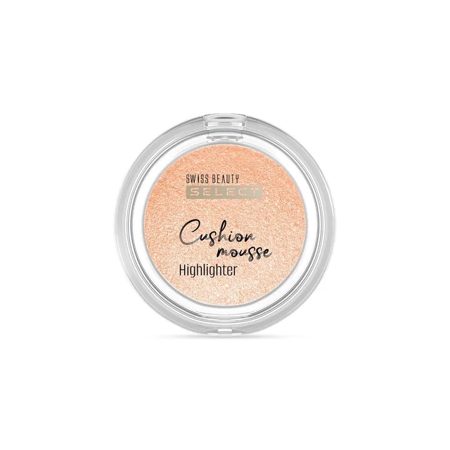 Swiss Beauty Select Cushion Mousse Highlighter 10g Shade 3 Champagne Gleam | Lit-From-Within Radiance | Glowy Dewy Finish | Lightweight Mousse Formula with Macadamia Oil