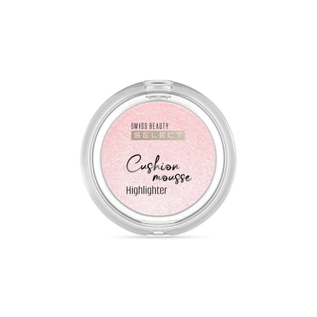 Swiss Beauty Select Cushion Mousse Highlighter 10g Shade 2 Pink Frost | Lit-From-Within Radiance | Glowy Dewy Finish | Lightweight Mousse Formula with Macadamia Oil