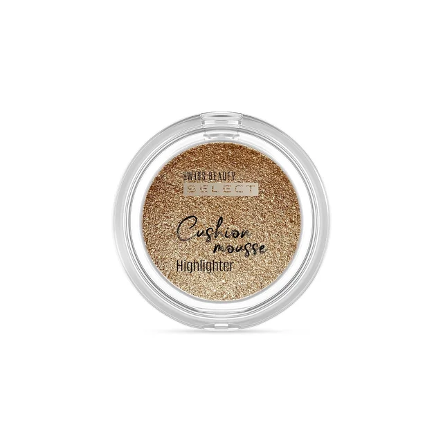 Swiss Beauty Select Cushion Mousse Highlighter 10g Shade 4 Gold Rush | Lit-From-Within Radiance | Glowy Dewy Finish | Lightweight Mousse Formula with Macadamia Oil