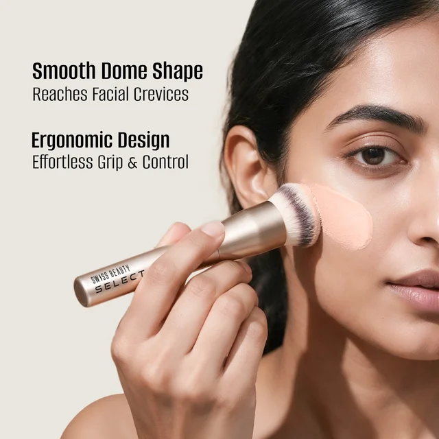 Swiss Beauty Select Foundation Brush | Flat Top for Smooth Application | Ultra-Soft Bristles | Even Coverage | Seamless Blending | Makeup Brush for Liquid & Cream Foundation