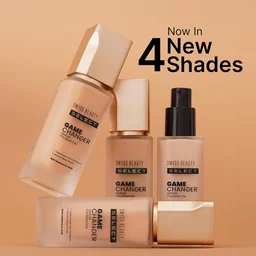 Swiss Beauty Select Game Changer Foundation Lightweight With Serum 35g | Shade Golden Toffee | Natural Dewy Finish, Lightweight Serum Formula, Buildable Coverage