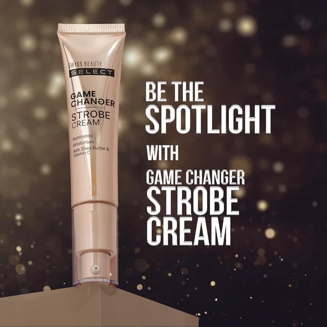 Swiss Beauty Select Game Changer Strobe Cream 35g, Shade 01 Pink Sheen with Shea Butter & Vitamin C | Illuminating Glow Cream for Face & Body