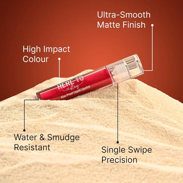 Swiss Beauty Select Here To Stay Liquid Matte Lipstick 3ml with Shade 01 Nudist Love | Kiss-Proof Formula | Non-Transfer & Smudgeproof | 12-18 Hrs Stay