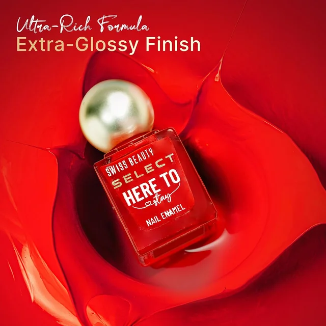 Swiss Beauty Select Here to Stay Nail Enamel 12ml 22 Ruby Wine | High Gloss Finish | Waterproof, Long-Lasting, Non-Staining & Chip-Resistant Nail Polish