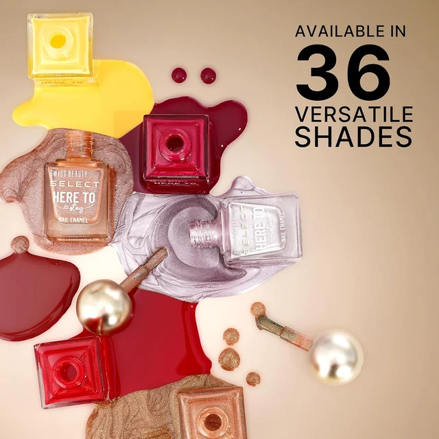 Swiss Beauty Select Here to Stay Nail Enamel 12ml 22 Ruby Wine | High Gloss Finish | Waterproof, Long-Lasting, Non-Staining & Chip-Resistant Nail Polish