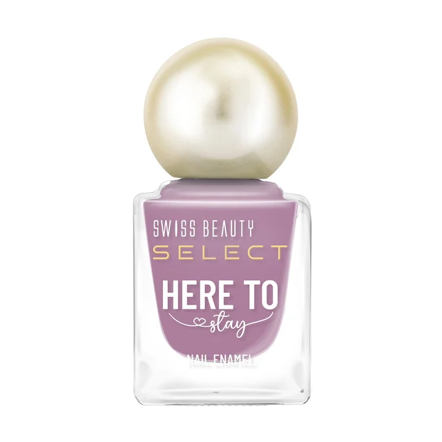 Swiss Beauty Select Here to Stay Nail Enamel 12ml 05 Ash Mauve | High Gloss Finish | Waterproof, Long-Lasting, Non-Staining & Chip-Resistant Nail Polish