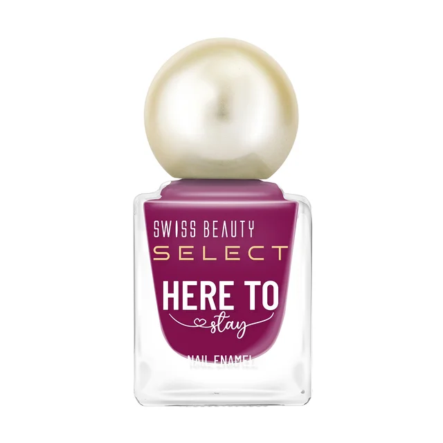 Swiss Beauty Select Here to Stay Nail Enamel 12ml 19 That's Burgundy | High Gloss Finish | Waterproof, Long-Lasting, Non-Staining & Chip-Resistant Nail Polish