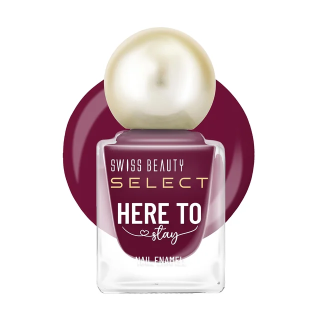 Swiss Beauty Select Here to Stay Nail Enamel 12ml 22 Ruby Wine | High Gloss Finish | Waterproof, Long-Lasting, Non-Staining & Chip-Resistant Nail Polish