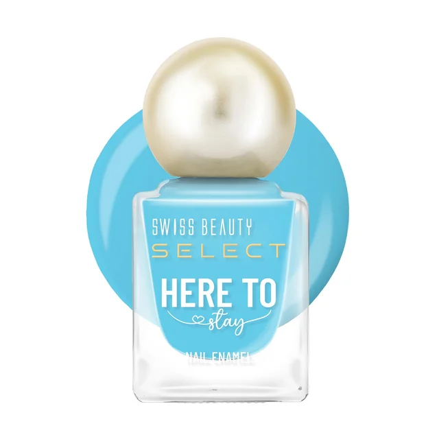 Swiss Beauty Select Here to Stay Nail Enamel 12ml 12 Lbiza Blue | High Gloss Finish | Waterproof, Long-Lasting, Non-Staining & Chip-Resistant Nail Polish