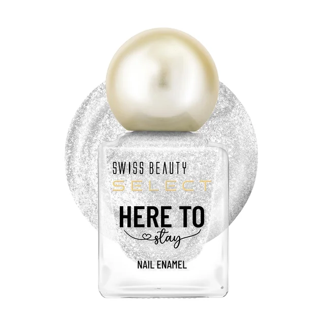 Swiss Beauty Select Here to Stay Nail Enamel 12ml 36 Chunky Silver | High Gloss Finish | Waterproof, Long-Lasting, Non-Staining & Chip-Resistant Nail Polish