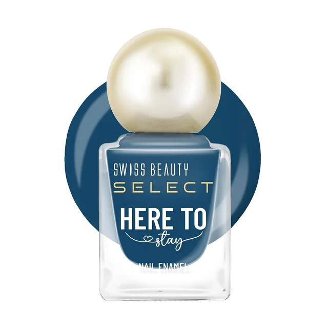 Swiss Beauty Select Here to Stay Nail Enamel 12ml 14 Mosaic Blue | High Gloss Finish | Waterproof, Long-Lasting, Non-Staining & Chip-Resistant Nail Polish