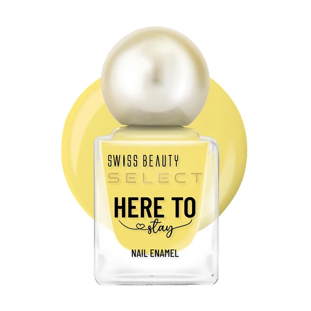 Swiss Beauty Select Here to Stay Nail Enamel 12ml 06 Spectra Yellow | High Gloss Finish | Waterproof, Long-Lasting, Non-Staining & Chip-Resistant Nail Polish