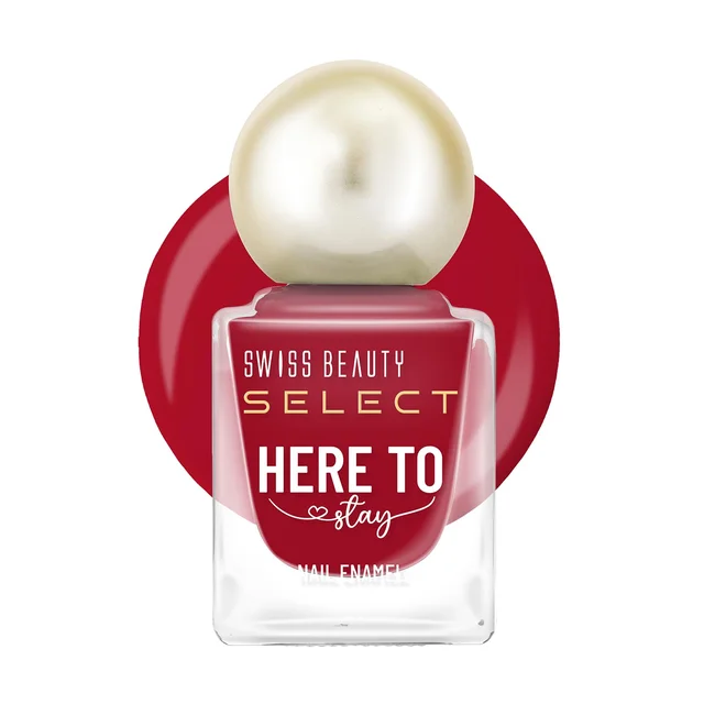 Swiss Beauty Select Here to Stay Nail Enamel 12ml 20 Spicy Cherry | High Gloss Finish | Waterproof, Long-Lasting, Non-Staining & Chip-Resistant Nail Polish