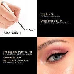 Swiss Beauty Select Here To Stay Semi-Matte Liquid Waterproof Eyeliner 3ml with Shade 03 Mood Brown | Precise Pointed Tip | Smudge-Proof & Transfer-Proof