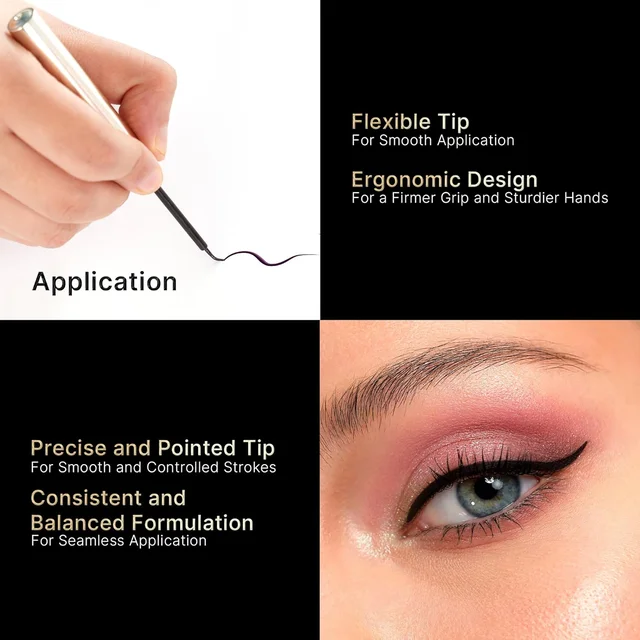Swiss Beauty Select Here To Stay Semi-Matte Liquid Waterproof Eyeliner 3ml with Shade 03 Mood Brown | Precise Pointed Tip | Smudge-Proof & Transfer-Proof