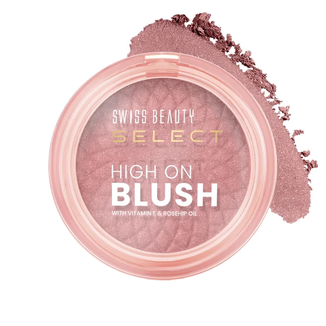 Swiss Beauty Select High on Blush 8g Soft Pink | Natural Matte Finish | Long-Lasting & Non-Transferrable | Enriched with Vitamin E & Rose Oil