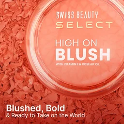 Swiss Beauty Select High on Blush 8g Pretty Peach | Natural Matte Finish | Long-Lasting & Non-Transferrable | Enriched with Vitamin E & Rose Oil