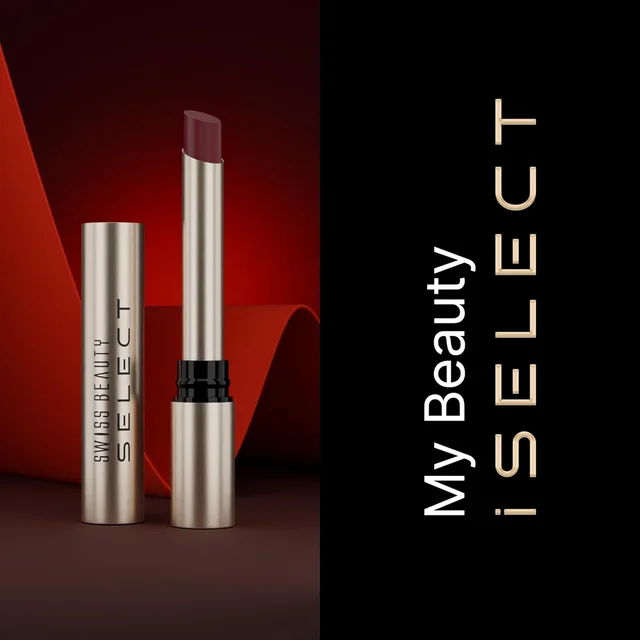 Swiss Beauty Select High On Shine Creamy Lipstick 05 Royale Red| Mirror-Shine Glossy Finish | Creamy Hydrating Formula with Vitamin E