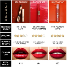 Swiss Beauty Select High On Shine Creamy Lipstick 05 Royale Red| Mirror-Shine Glossy Finish | Creamy Hydrating Formula with Vitamin E