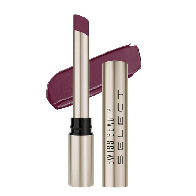 Swiss Beauty Select High On Shine Creamy Lipstick 17 Plush Plum| Mirror-Shine Glossy Finish | Creamy Hydrating Formula with Vitamin E