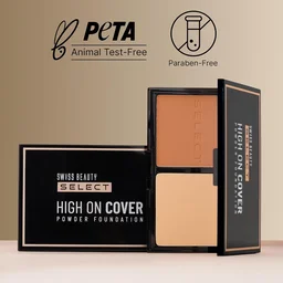 Swiss Beauty Select Matte High On Cover Powder Foundation 5.5g | Shade 04 Natural Buff | Waterproof & Oil Controlling | 16-Hour Long Wear | With Sponge