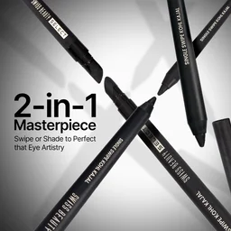 Swiss Beauty Select Single Swipe Kohl Kajal 1.2gm | Intense Black | 16Hr Long Stay | Waterproof & Smudge Proof | Creamy Smooth Kajal with Smudger
