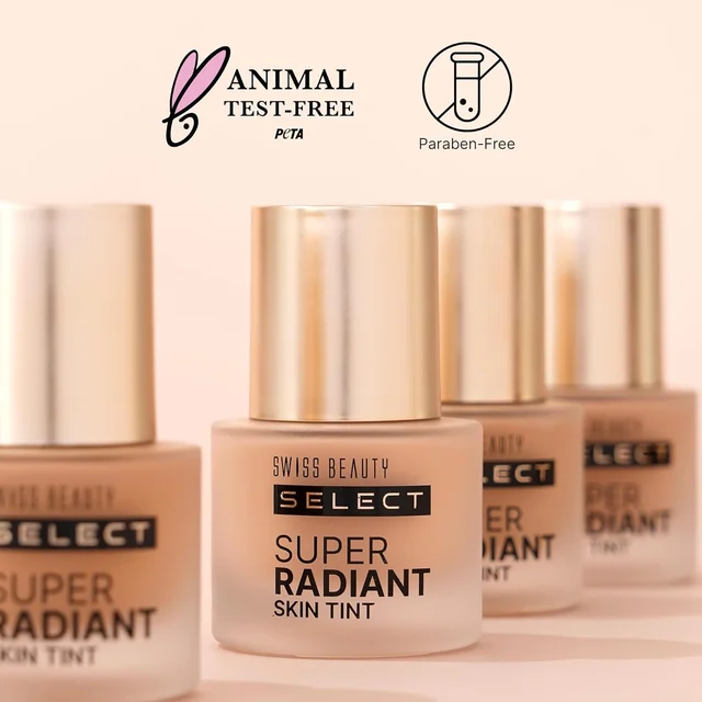 Swiss Beauty Select Super Radiant Hydrating Liquid Skin Tint 30g, Shade 04 Almond Glow, With Hyaluronic Acid | Lightweight Makeup for Natural Dewy Radiant Glow